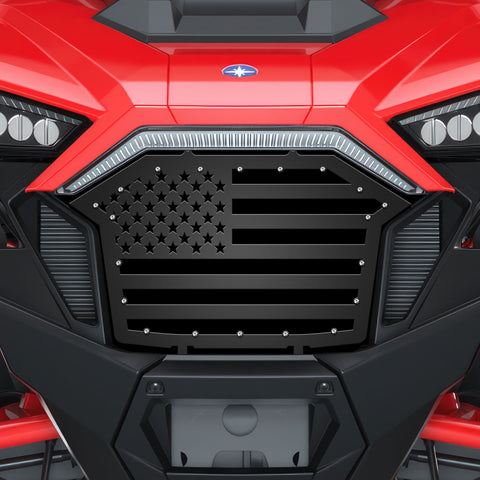 1 Piece Steel Grille for Polaris RZR Pro XP 2020-2023 - STRAIGHT AMERICAN FLAG