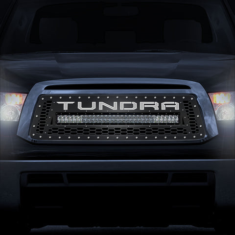 1 Piece LED X-Lite Steel Grille for Toyota Tundra 2010-2013 - TUNDRA V2 w/ LED LIGHT BAR