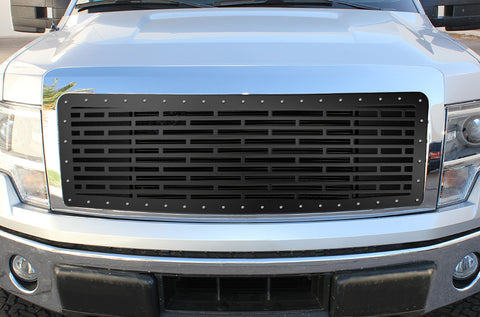 1 Piece Steel Grille for Ford F150 Lariat 2009-2012 - BRICKS