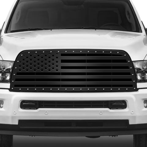 1 Piece Steel Grille for Dodge Ram 2500/3500 2013-2018 - STRAIGHT AMERICAN FLAG