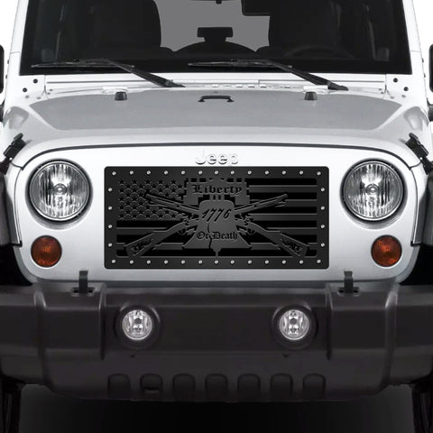 1 Piece Steel Grille for Jeep Wrangler JK 2007-2018 - LIBERTY OR DEATH