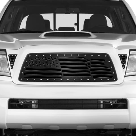 3 Piece Steel Grille for Toyota Tacoma 2005-2011 - WAVY AMERICAN FLAG