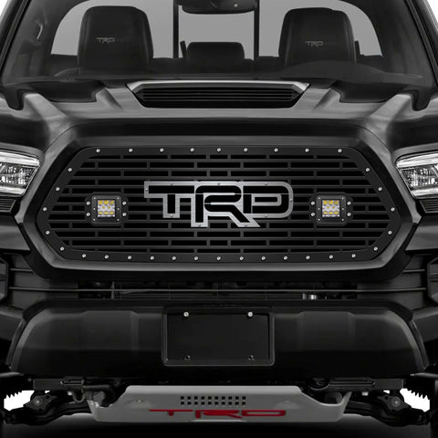 1 Piece Steel Grille for Toyota Tacoma 2016-2017 - TRD w/ SS Accent + LED Light Pods