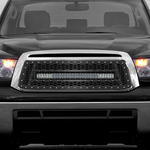 1 Piece Steel Grille for Toyota Tundra 2010-2013 - LED LIGHT BAR