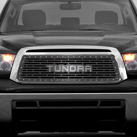 1 Piece Steel Grille for Toyota Tundra 2010-2013 - TUNDRA V1 w/ STAINLESS STEEL UNDERLAY