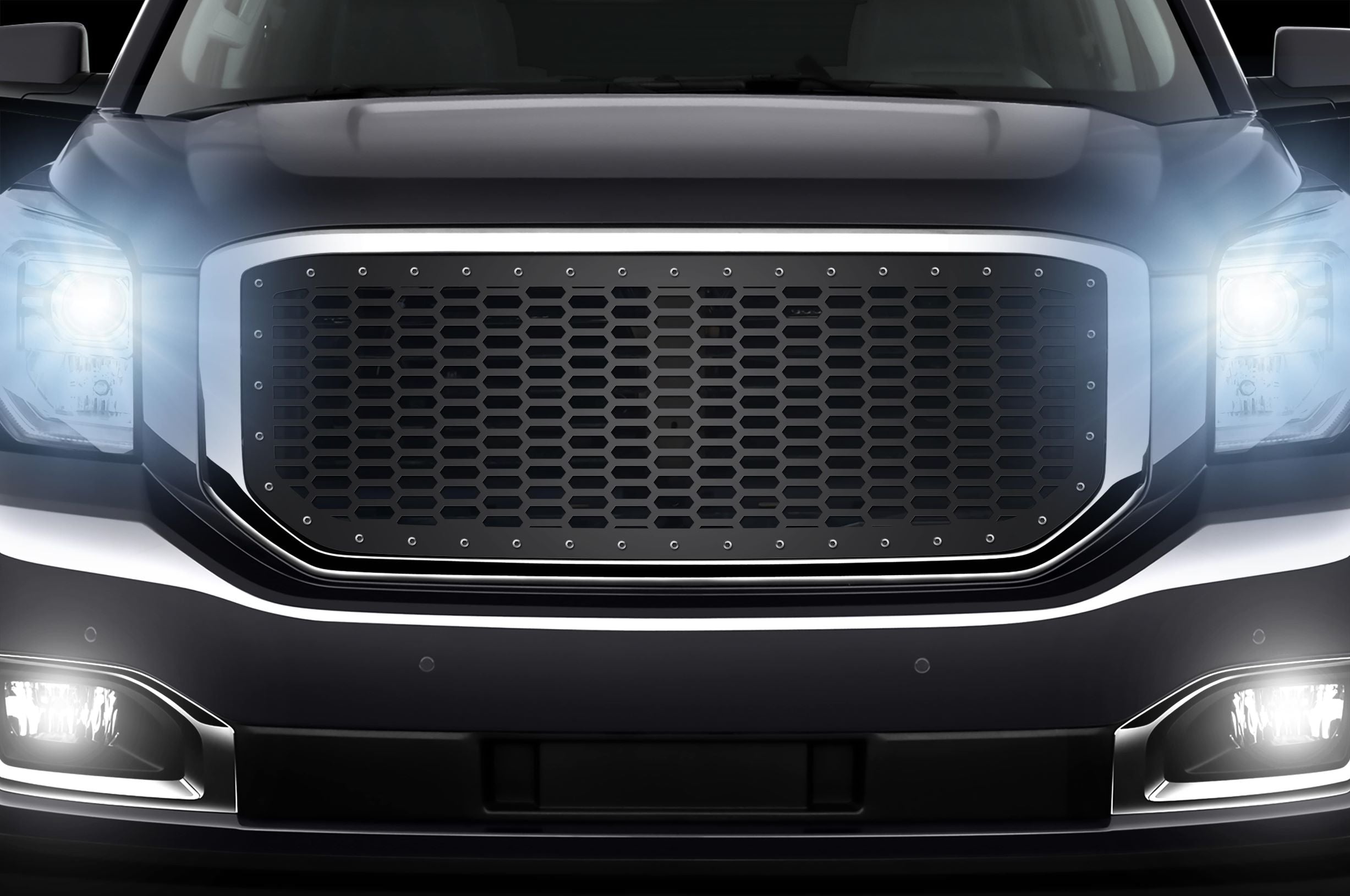 1 Piece Steel Grille for GMC Yukon Denali 2015-2020 -Hex