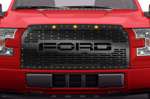 1 Piece Conversion Grille fits OEM Raptor Lights for Ford F150 2015-2017 - FORD