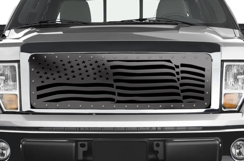 1 Piece Steel Grille for Ford F150 2009-2014 - AMERICAN FLAG