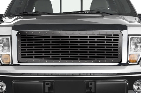 1 Piece Steel Grille for Ford F150 2009-2014 - BRICKS (RTS)