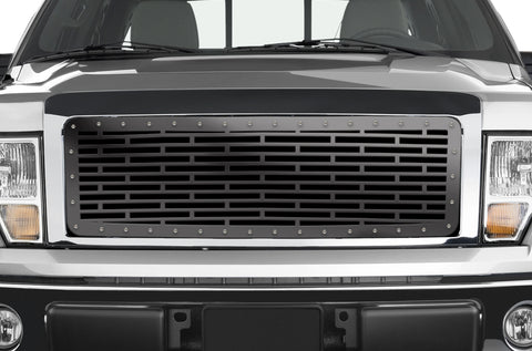 1 Piece Steel Grille for Ford F150 2009-2014 - BRICKS