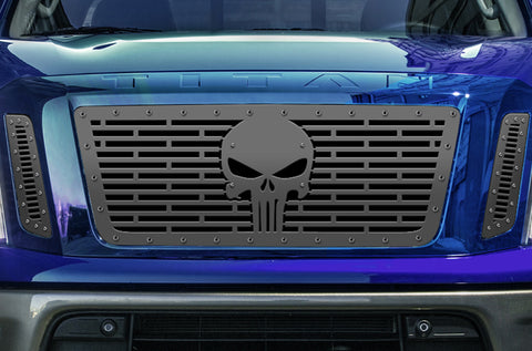 1 Piece Steel Grille for Nissan Titan 2016-2019 - SKULL