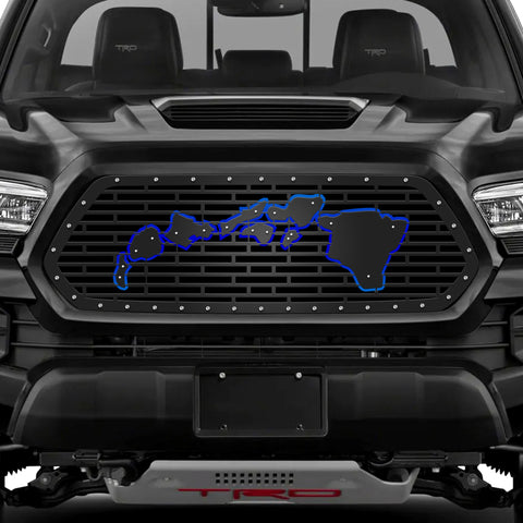 1 Piece Steel Grille for Toyota Tacoma 2016-2017 - HAWAII w/ ACRYLIC UNDERLAY
