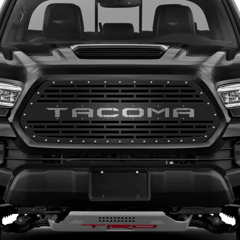 1 Piece Steel Grille for Toyota Tacoma 2016-2017 - TACOMA V2 w/ STAINLESS STEEL UNDERLAY