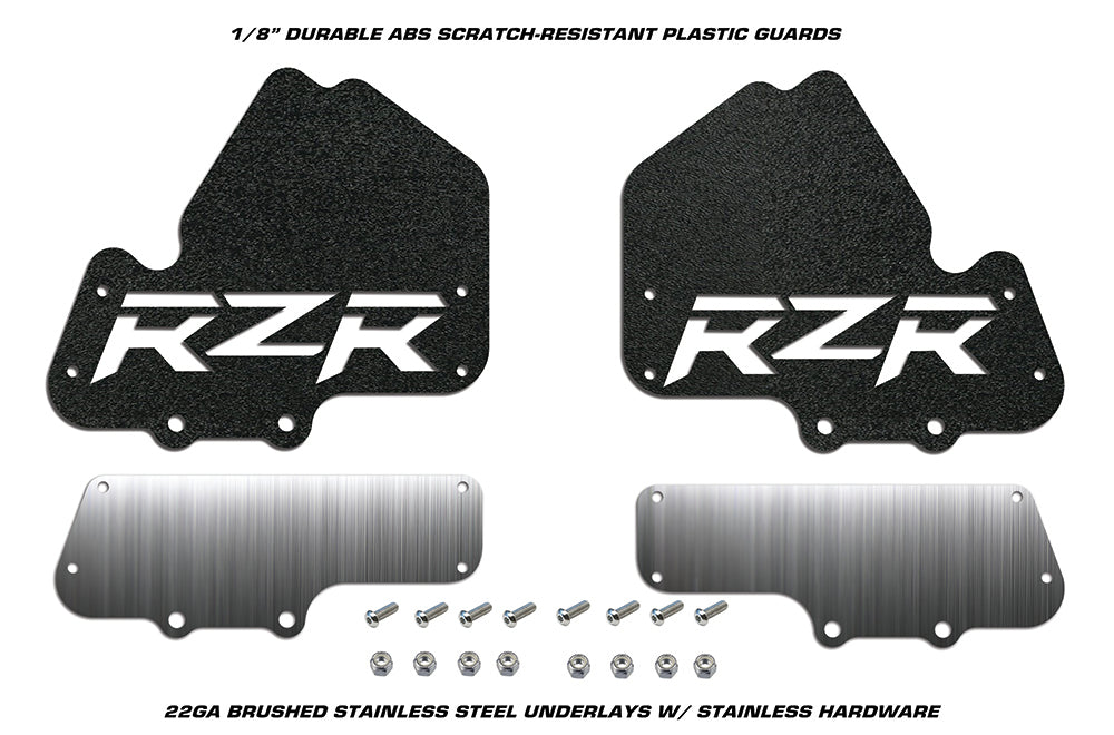 2PC set of RZR Mud Flaps w/ Stainless Steel CV Boot Guard fits